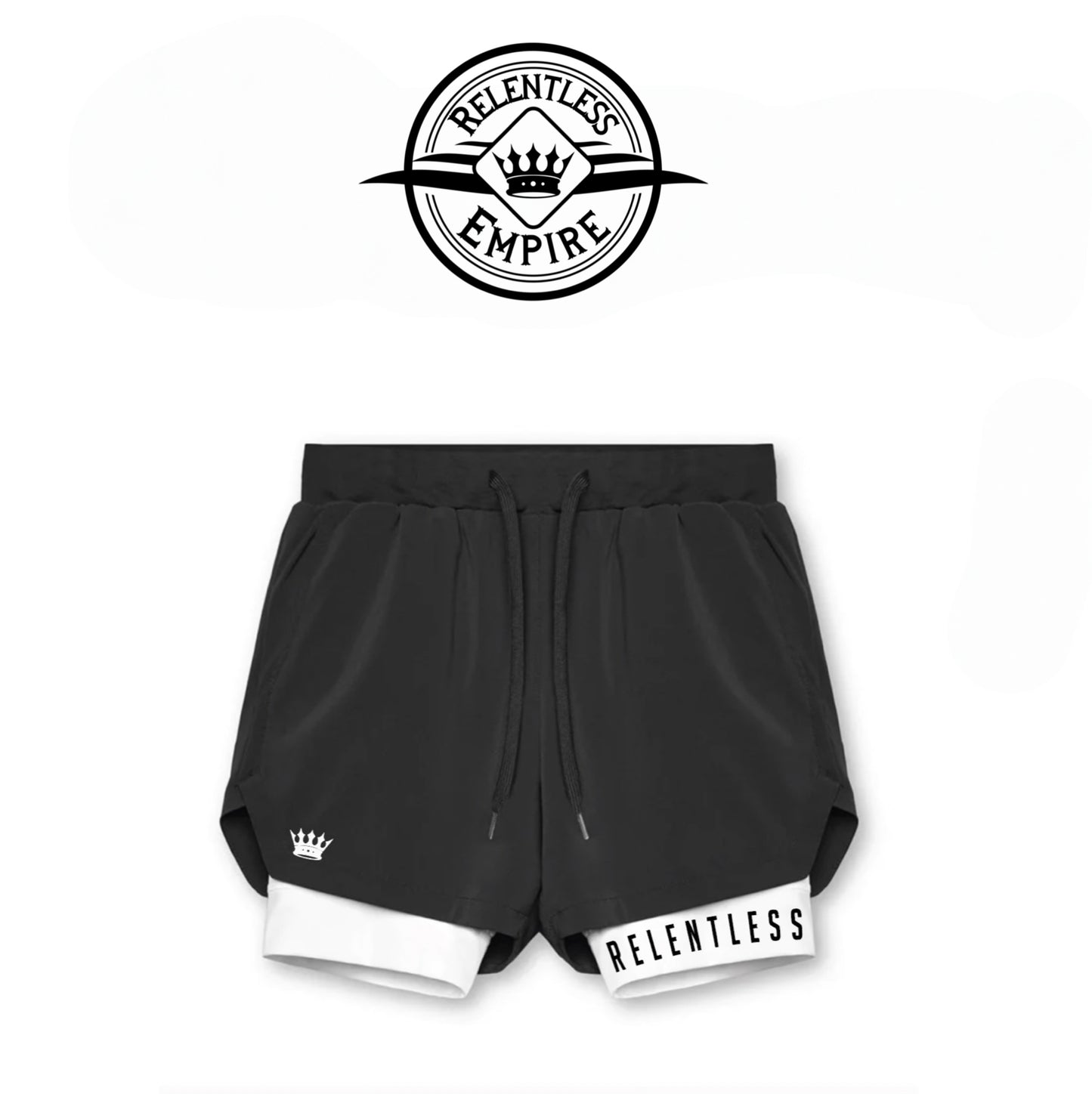 Relentless Performance Shorts 7" - Black/White