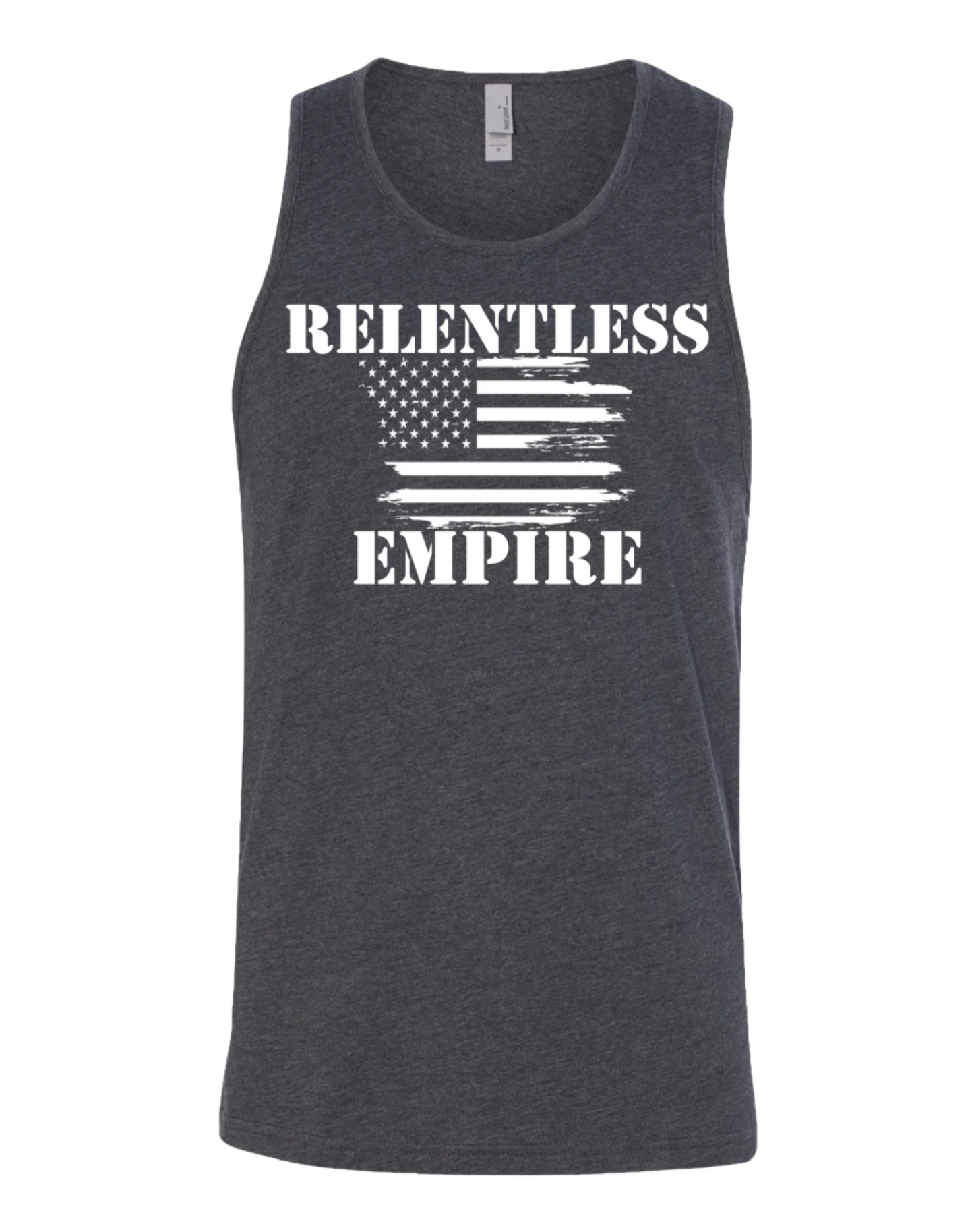 Relentless America Premium Tank Top Charcoal | Motivational Fitness Wear