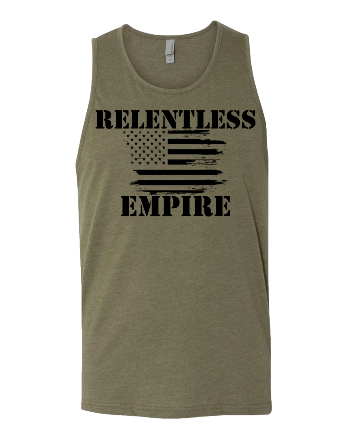 Relentless America Premium Tank Top Military Green | Motivational Fitness Wear