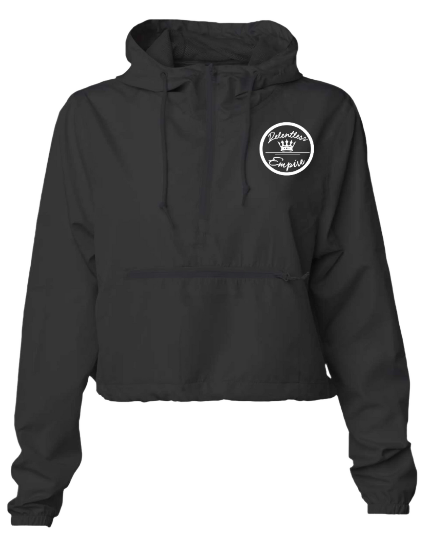 Crop Top Windbreaker - Black